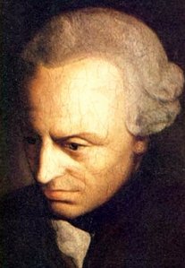Portrait of Immanuel Kant. The German philosopher and writer of the Critique of Pure Reason, whose philosophy is under discussion.