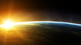 An amazing Earth with rising sun and water. Philosophy tells us what we can know by reasoning about the origin of water.