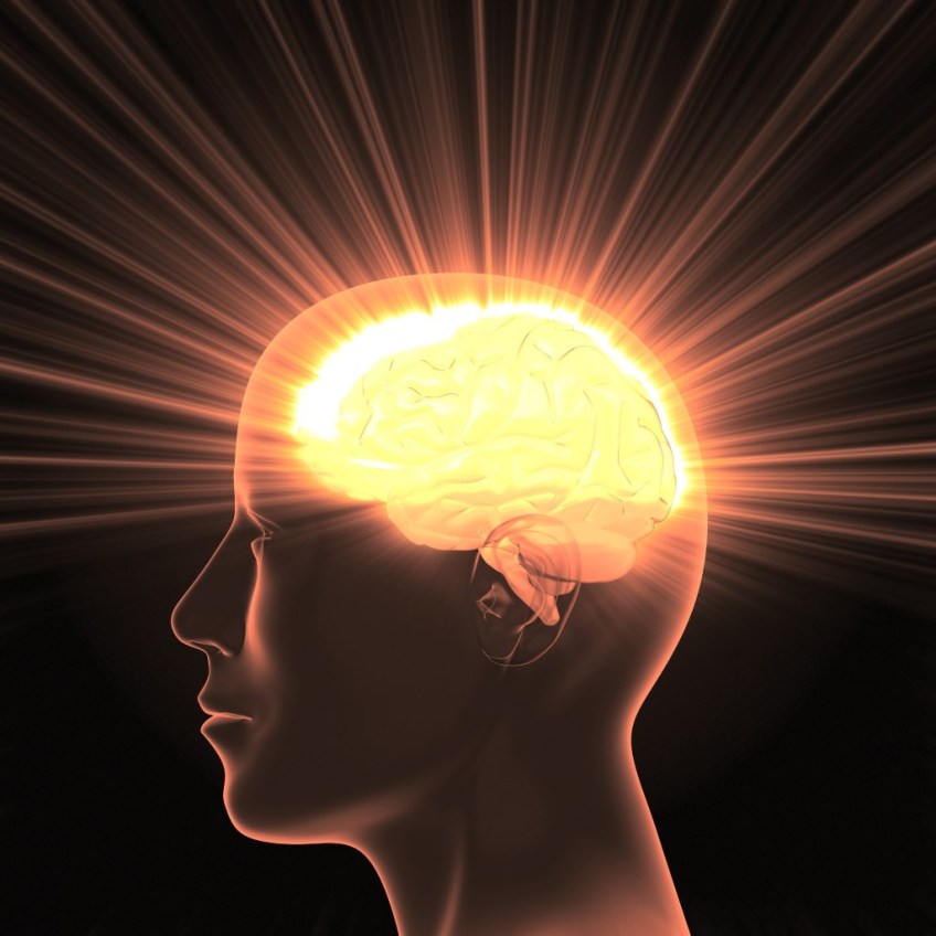 Radiant mind depicted as a glowing brain. Symbolic of knowledge and epistemology.