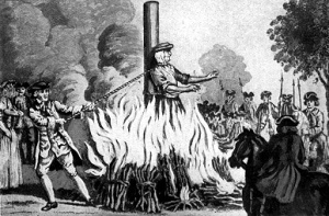 Woman being burned at the stake