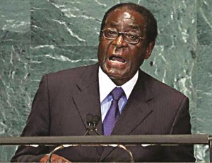 Robert Mugabe, the dictatorial, Marxist ruler of Zimbabwe for 37 years (1980-2017). Speaking at the UN.
